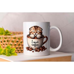 Mok Latte Lover - Cats - Gift - Cadeau - CatLovers - Meow - KittyLove - Katten - Kattenliefhebbers - Katjesliefde - Prrrfect - Caffee