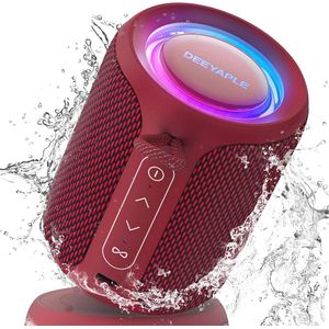 Draadloze Bluetooth luidspreker - Kleine, draagbare muziekbox met IPX7 waterdichtheid, RGB-licht en handsfree functie voor outdoor, camping en feest