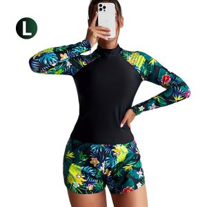 Livano Rash Guard - Surf Shirt - Zwemkleding - UV Beschermende Kleding - Voor Zwemmen - Surfen - Duiken - Donkergroen - Maat L