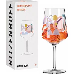 aperitiefglas 500 ml – Serie Sommerrausch nr. 7 met kleurrijke vormen – Made in Germany