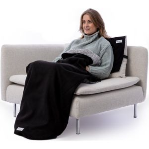 Belieff - Cozy Deken - Fleece Plaid - Zwart - Voetenzak Volwassene