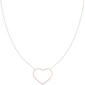 OOZOO Jewellery - rosé goudkleurige ketting met groot hart - SN-2029