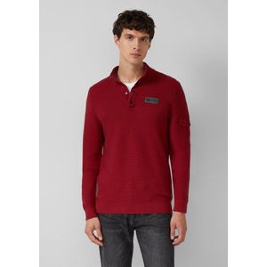 Gebreide Trui - Katoen - Troyer-kraag - Normale Pasvorm