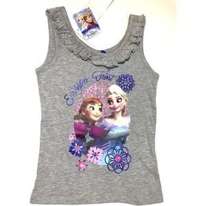 Disney Frozen mouwloos t-shirt - katoen - grijs - maat 122/128 (8 jaar)