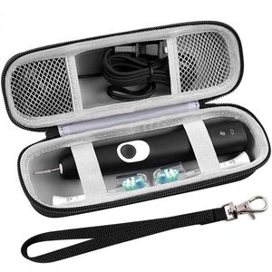 Compatibel met reisetui voor tandenborstels - Opbergetui elektrische tandenborstels - Oplaadbare elektrische tandenborstel - Opbergetui voor tandenborstels - Harde EVA hoes - Organizerhouder met gaasvak voor accessoires - Zwart (alleen hoesje)