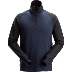 Snickers 2841 Tweekleurig Sweatshirt met Halve Rits - Donker Blauw/Zwart - XXXL