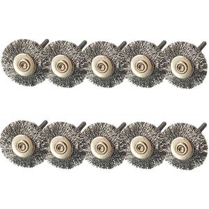 10 Pcs Steel Wire Wheel Brushes for Polishing - Buffing Accessories Kit for Rotary Tool .