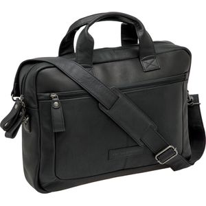 Laptoptas New Looxs Luko 7.5L - 42 x 6 x 30 cm - gemaakt van luxe leder - Zwart