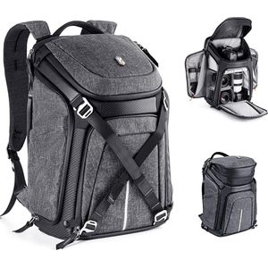 JGS® - Professionele Waterdichte Camerarugzak voor Fotografie, inclusief Ruimte voor 2 Camera's en 15,6 inch Laptop-