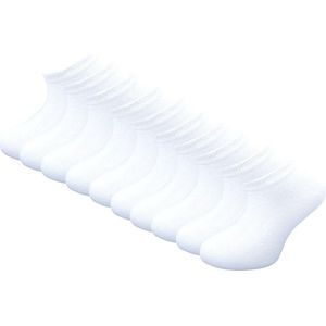 10 paar Kids Sneakersokken - SQOTTON® - Wit - Maat 35-38