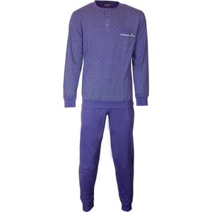 Paul Hopkins Heren Pyjama - Katoen - Polo Sluiting - Blauw - Maat S