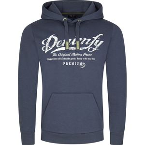 DENIMFY Heren trui DFArno regular fit Blauw M Volwassenen Hoodie Capuchon Sweatshirt