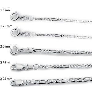The Jewelry Collection Ketting Figaro 2,0 mm - Zilver