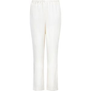 Hunkemöller Dames Nachtmode Satijnen broek met krijtstreep - Wit - maat XS