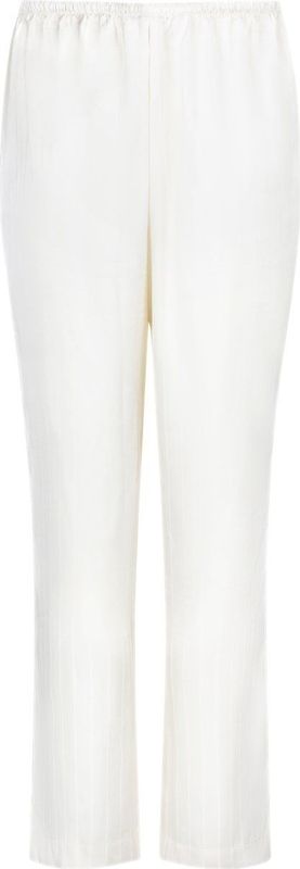 Hunkemöller Dames Nachtmode Satijnen broek met krijtstreep - Wit - maat XS