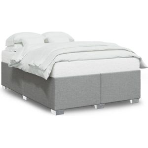 vidaXL - Bedframe - zonder - matras - stof - lichtgrijs - 140x190 - cm