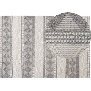BOZOVA - Laagpolig vloerkleed - Grijs - 160 x 230 cm - Wol