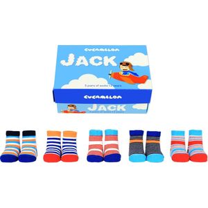 Cadeaudoos Piloot Jack Baby peuter Sokken 5 Paar Maat 1-2 Jaar Cucamelon