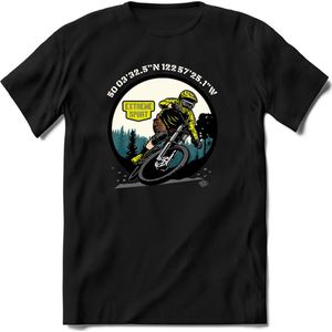 Coordinates | TSK Studio Mountainbike kleding Sport T-Shirt | Geel | Heren / Dames | Perfect MTB Verjaardag Cadeau Shirt Maat L
