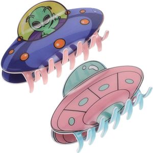 Zeynomax - Set van 2 schattige buitenaardse haarklemmen voor dun haar - grappige en decoratieve haaraccessoires voor vrouwen