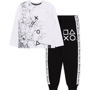 Wit-zwarte jongenspyjama met lange mouwen - PlayStation / 134