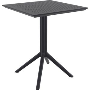 CLP Sky klaptafel - Inklapbare tafel - Rond of vierkant - Tuintafel - Voor binnen en buiten - UV-bestendig - Weerbestendig zwart vierkant