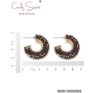 CandySweet Oorbellen - Set van 2 - Messing - Hypoallergeen en Metaal - Paars, Goud - 0x3x3 cm