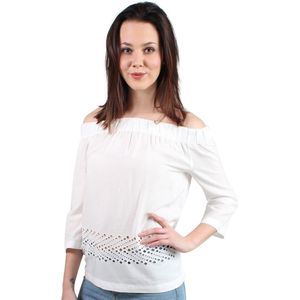 Selected Femme Charline witte schouderloze top