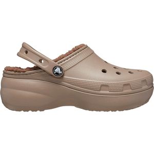 Crocs Classic Platform Lined Clog - Lichtbruin - Synthetisch Materiaal