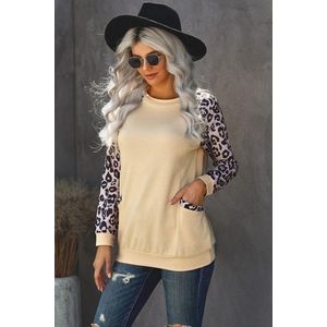 Sweatshirt Dames - Luipaard Abrikoos - Shiney - Maat S