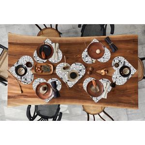 Onderleggers - Placemats - Placemats hartje - Amsterdam - Grachtenpand - Zentangle - 8 stuks