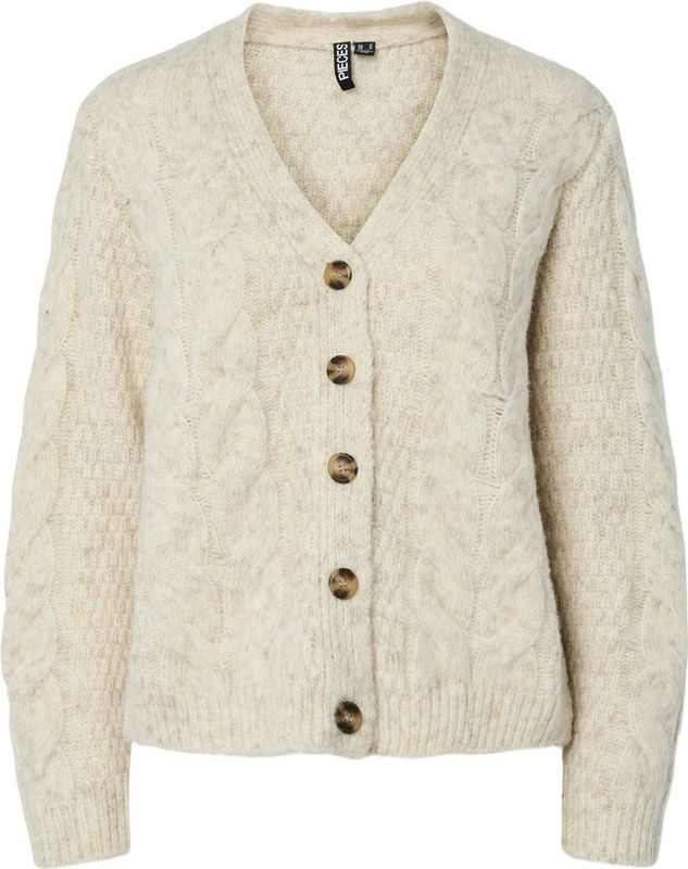 Pieces - Pcnina S V-neck Knit - Cardigan - Beige