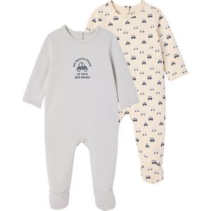 Set van 2 Babyslaappakjes - Bleekblauw - Fleece - Voor Pasgeborenen