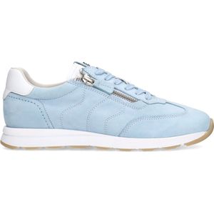 No Stress - Dames - Blauwe nubuck sneakers met rits - Maat 39