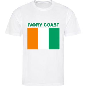 Ivoorkust - Ivory Coast - T-shirt Wit - Voetbalshirt - Maat: XXL - Landen shirts