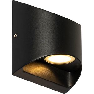 QAZQA mal - Moderne LED Wandlamp voor buiten - 2 lichts - D 6.95 cm - Zwart - Buitenverlichting