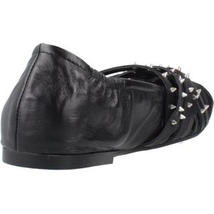 ASH - Brendah Pointed-Toe Buckle Flat - Ballerina's - Zwart - Leer