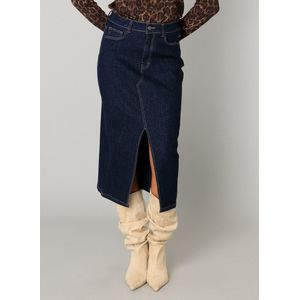 YEST - Celine Bottoms - Denim - Donkerblauw - Midi Jeansrok
