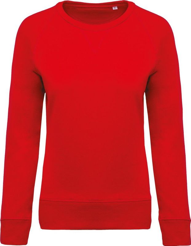 Kariban - K481 - Damessweater - Rood - BIO - Ronde Hals - Raglanmouwen