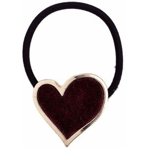 Haarsoires Haarelastiek – Hart 4cm - Metaal & Vilt - Rood Goud