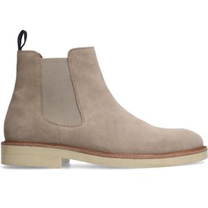 Manfield - Heren - Beige suède chelsea boots - Maat 41