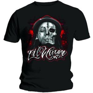 Lil Wayne - Skull Sketch Heren T-shirt - S - Zwart