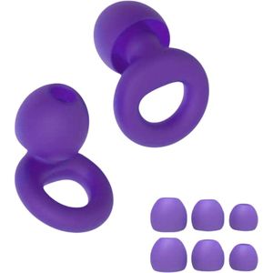 BMJ Trading® - Oordoppen voor Slapen - Earplugs - Reizen - Overprikkeling - Earplugs - Paars - SNR 26 dB Demping - Festival Oordopjes - Herbruikbare Gehoorbescherming - Siliconen Oordopjes voor Slaap en Gevoeligheid - 8 Dop