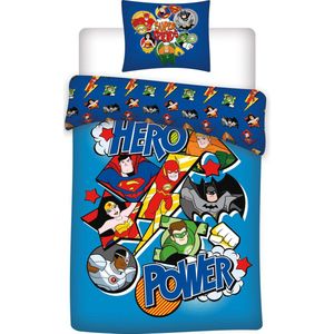 Dc Comics Dekbedovertrek Super Friends 140 X 200 Cm Blauw