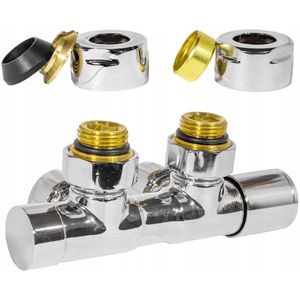 Invena Duoplex Verstelbare hoekradiatorkranen Chroom DN15