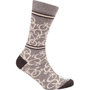 Le Patron Casual sokken Grijs Ecru / Bicycle socks mid grey  - 35/38