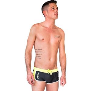 ZWEMBROEK/SWIMSUIT TRUNK NEGRO Y AMARILLO, maat XXL