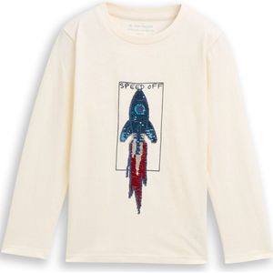 Tom Tailor Shirt met lange mouwen en omkeerbare pailletten