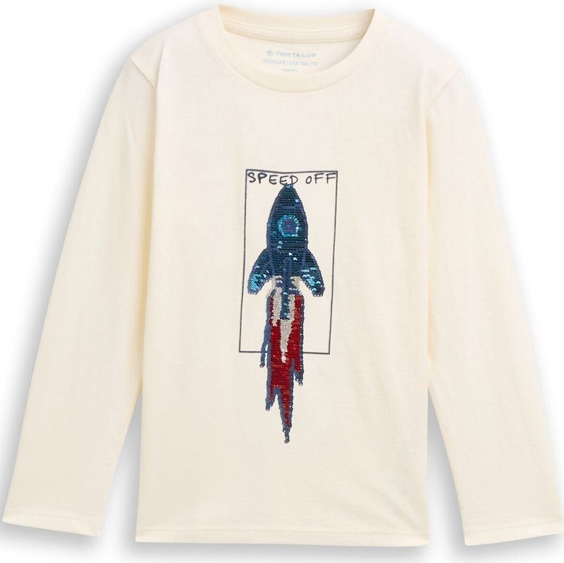 Tom Tailor Shirt met lange mouwen en omkeerbare pailletten