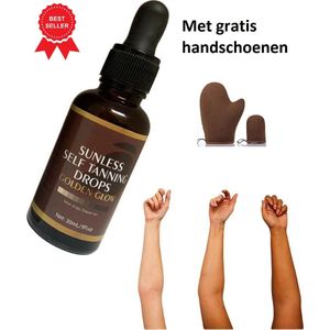 gratis handschoenen - zelfbruiners - Zelfbruiner Drops - Gezicht/Lichaam 30ML - Magic druppels - tanning olie - Self Tan Body